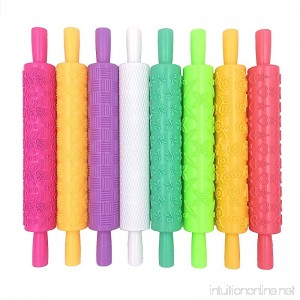 （Set of 8）Cake Decorating Embossed Rolling Pins，Textured Non-Stick Designs and Patterned，Ideal for Fondant Pastry Icing Clay Dough - Best Kit - B06XVKMM75